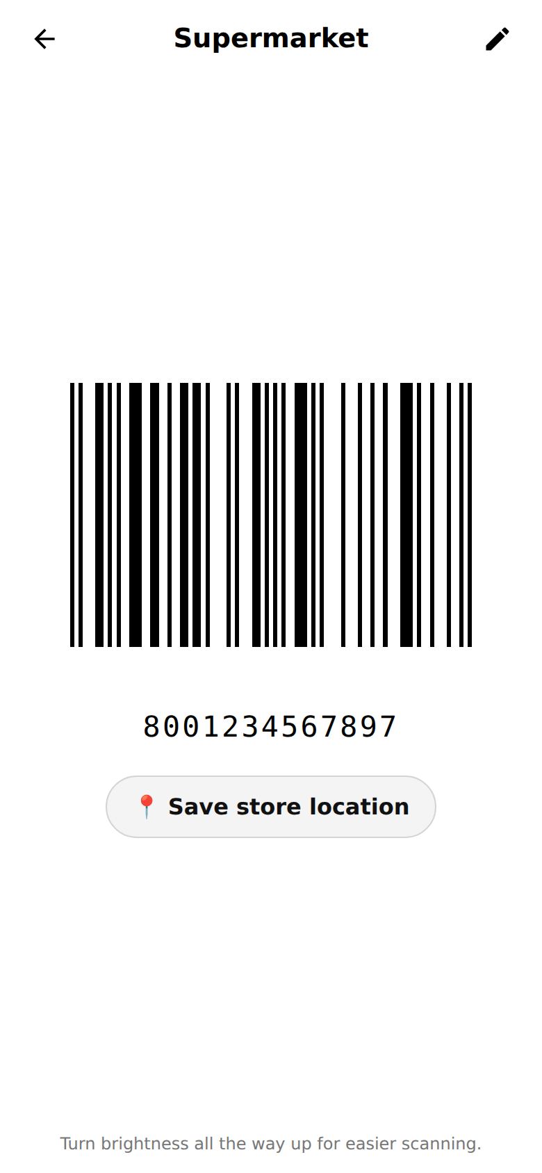 A loyalty card open with its barcode ready for the till